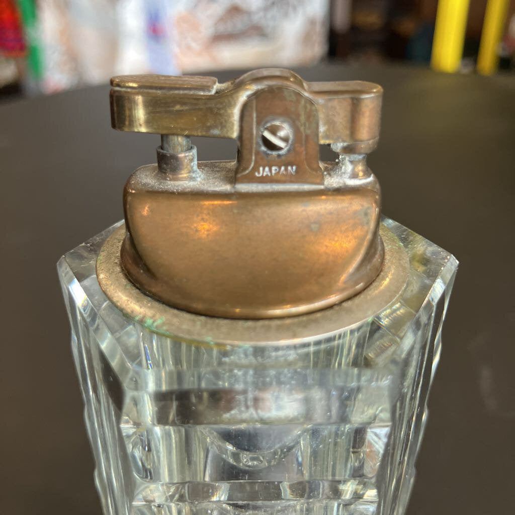Mid Century Cut Crystal Lighter- Untested -As-Is