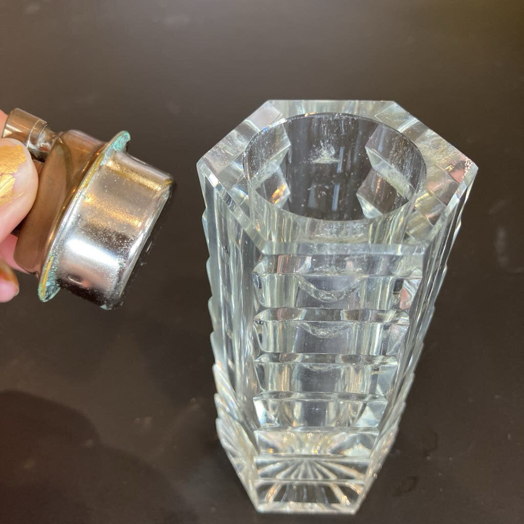 Mid Century Cut Crystal Lighter- Untested -As-Is