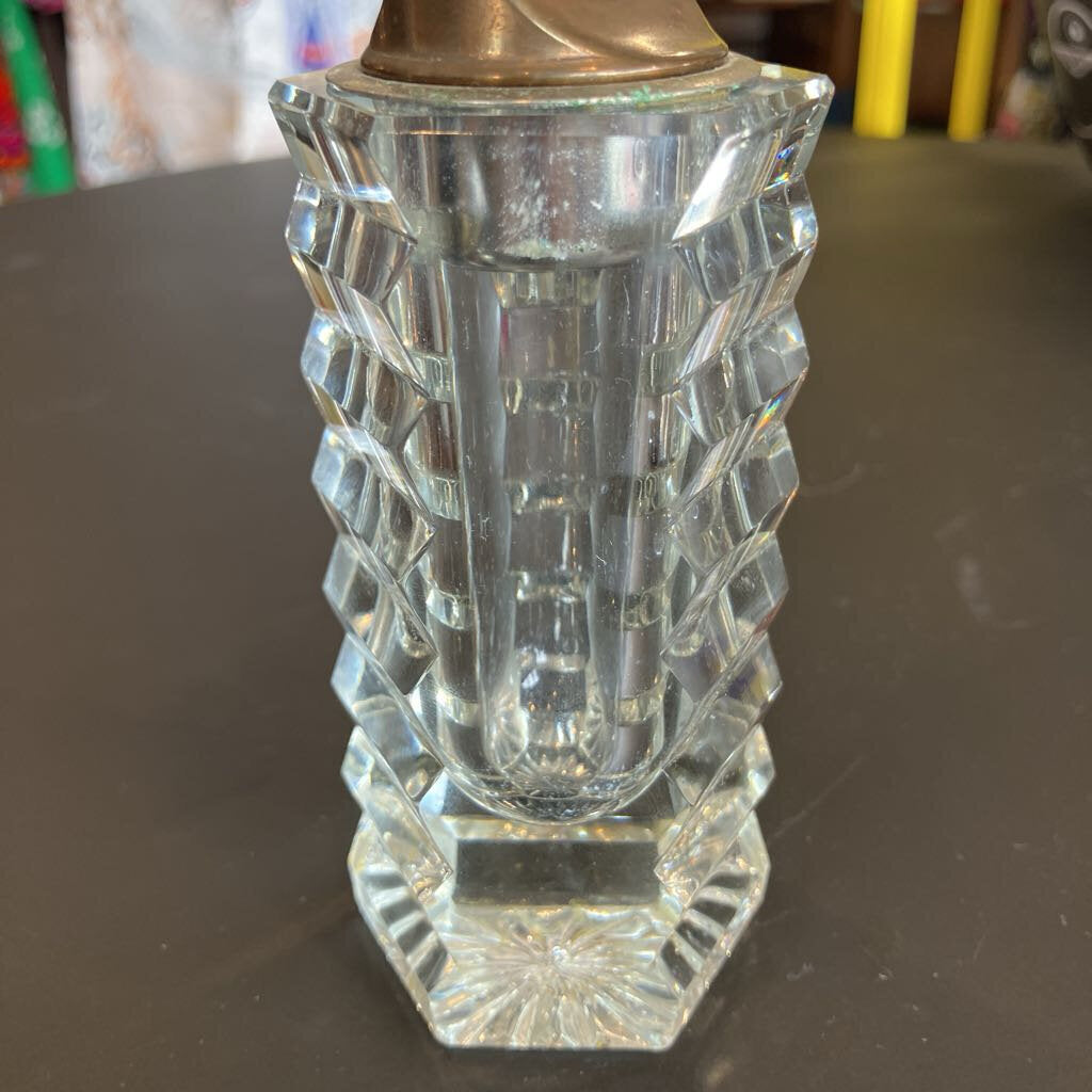 Mid Century Cut Crystal Lighter- Untested -As-Is