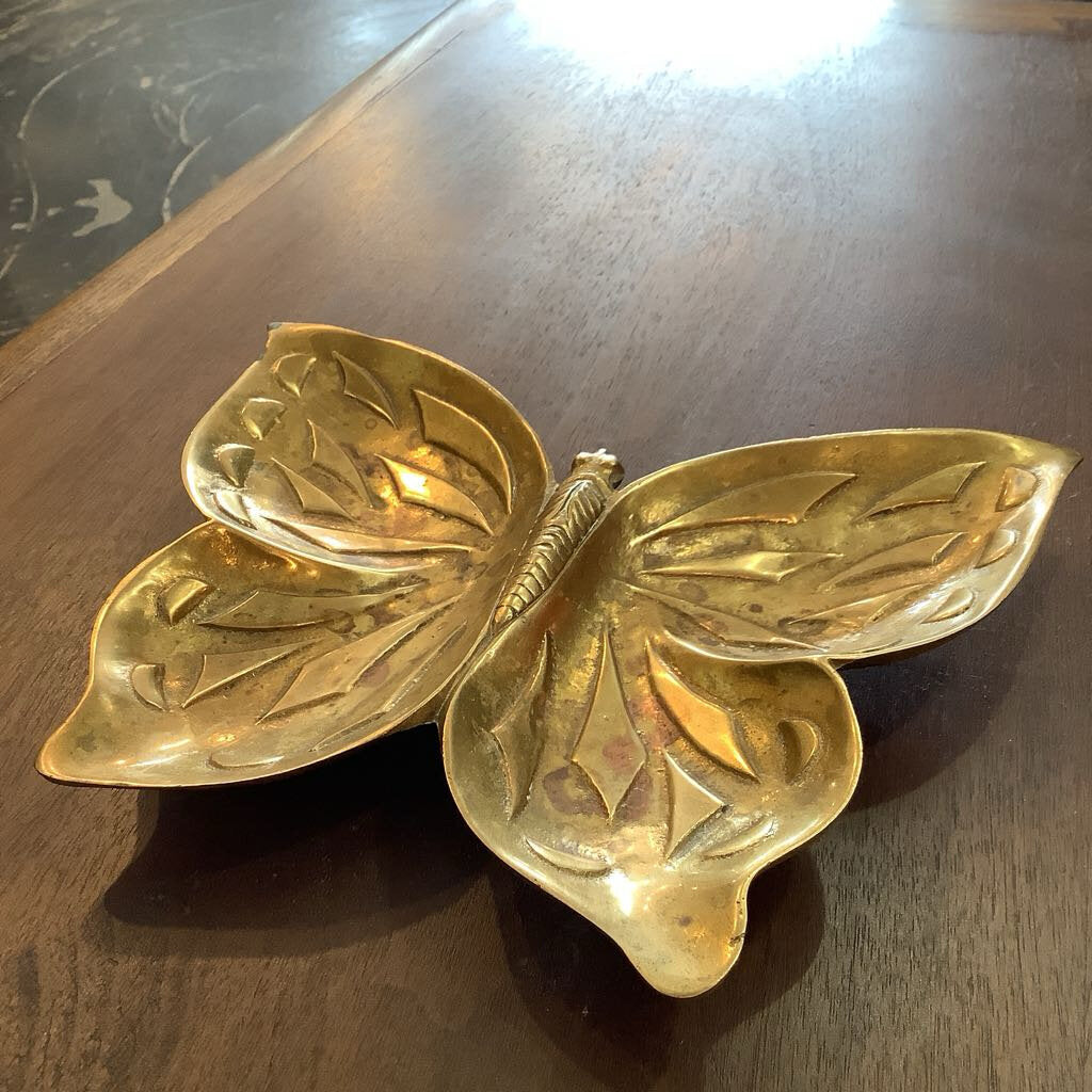 Vintage Brass Butterfly Dish