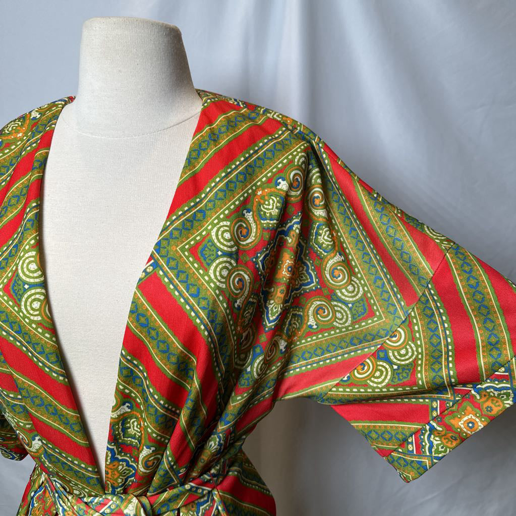 70s Kimono Style Wrap Shirt