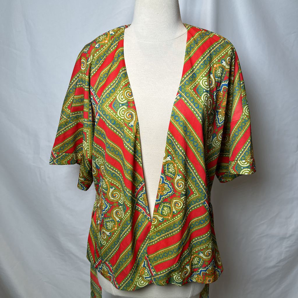 70s Kimono Style Wrap Shirt