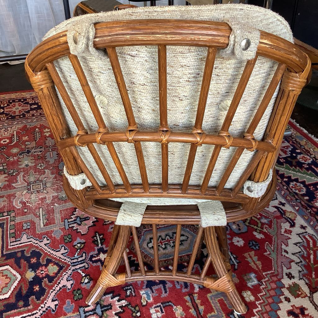 Vintage 1980s Rattan Glasstop Kitchen Table Set