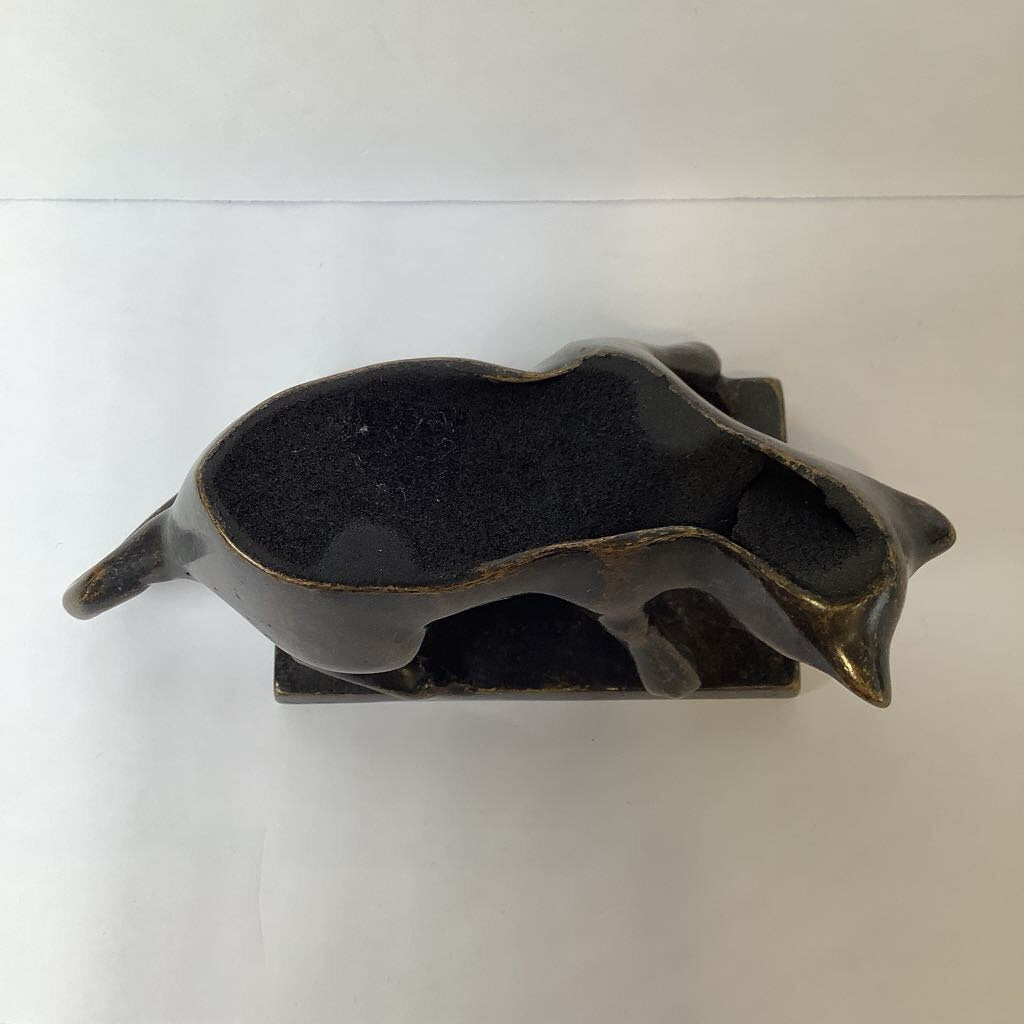 Vintage Brass Cat Tray