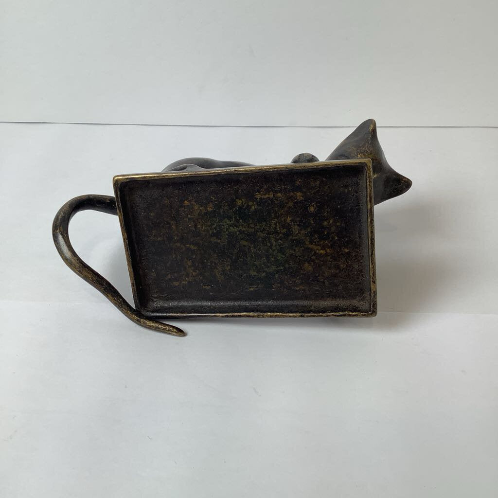 Vintage Brass Cat Tray