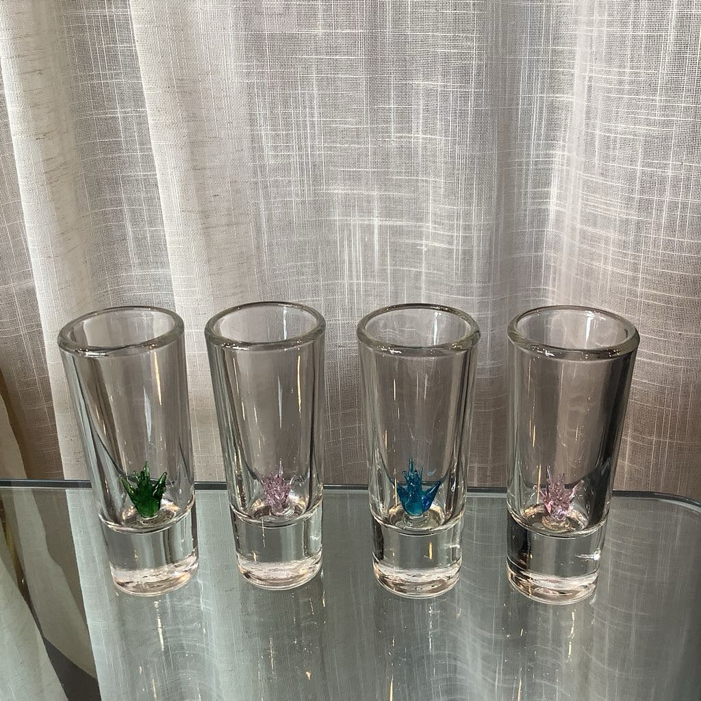 Vintage Flower Shot Glasses