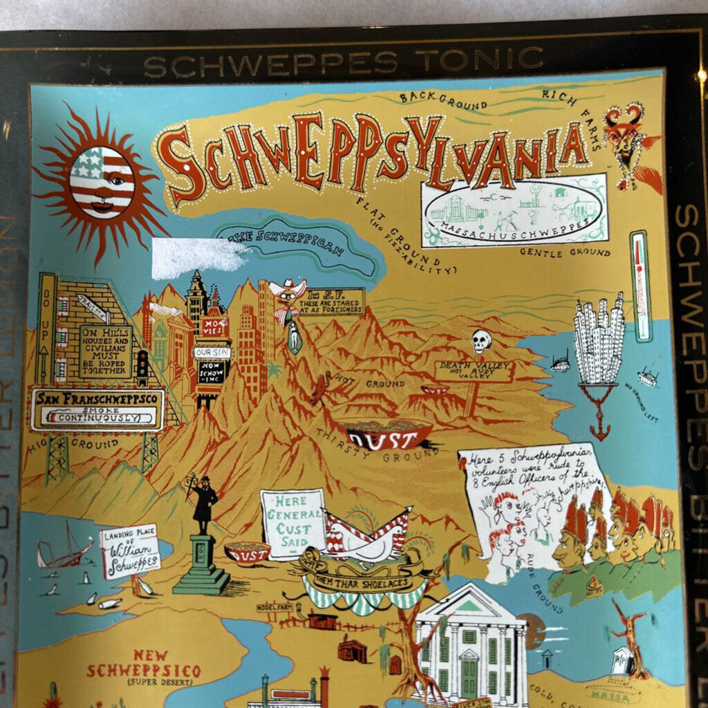 Vintage Schwepps Tonic & Bitter Lemon Tray