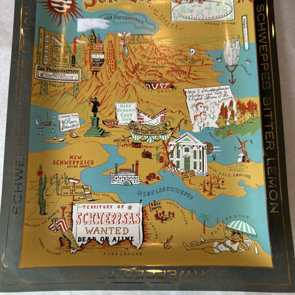 Vintage Schwepps Tonic & Bitter Lemon Tray