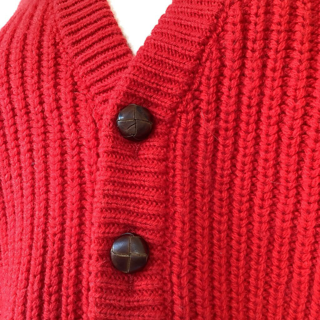 1980s Bennetton Oversized Red Sweater Vest