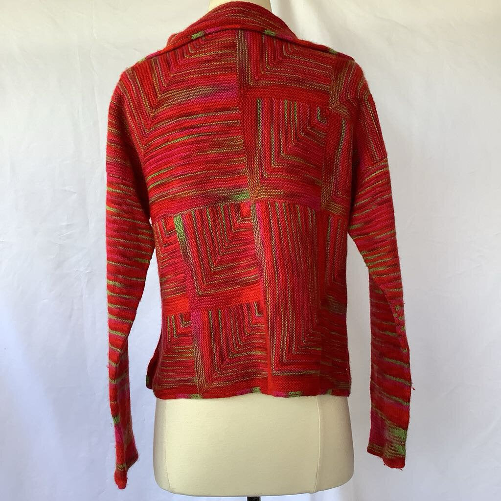 1990s Red Pink and Green Cardigan