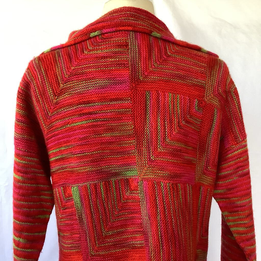 1990s Red Pink and Green Cardigan