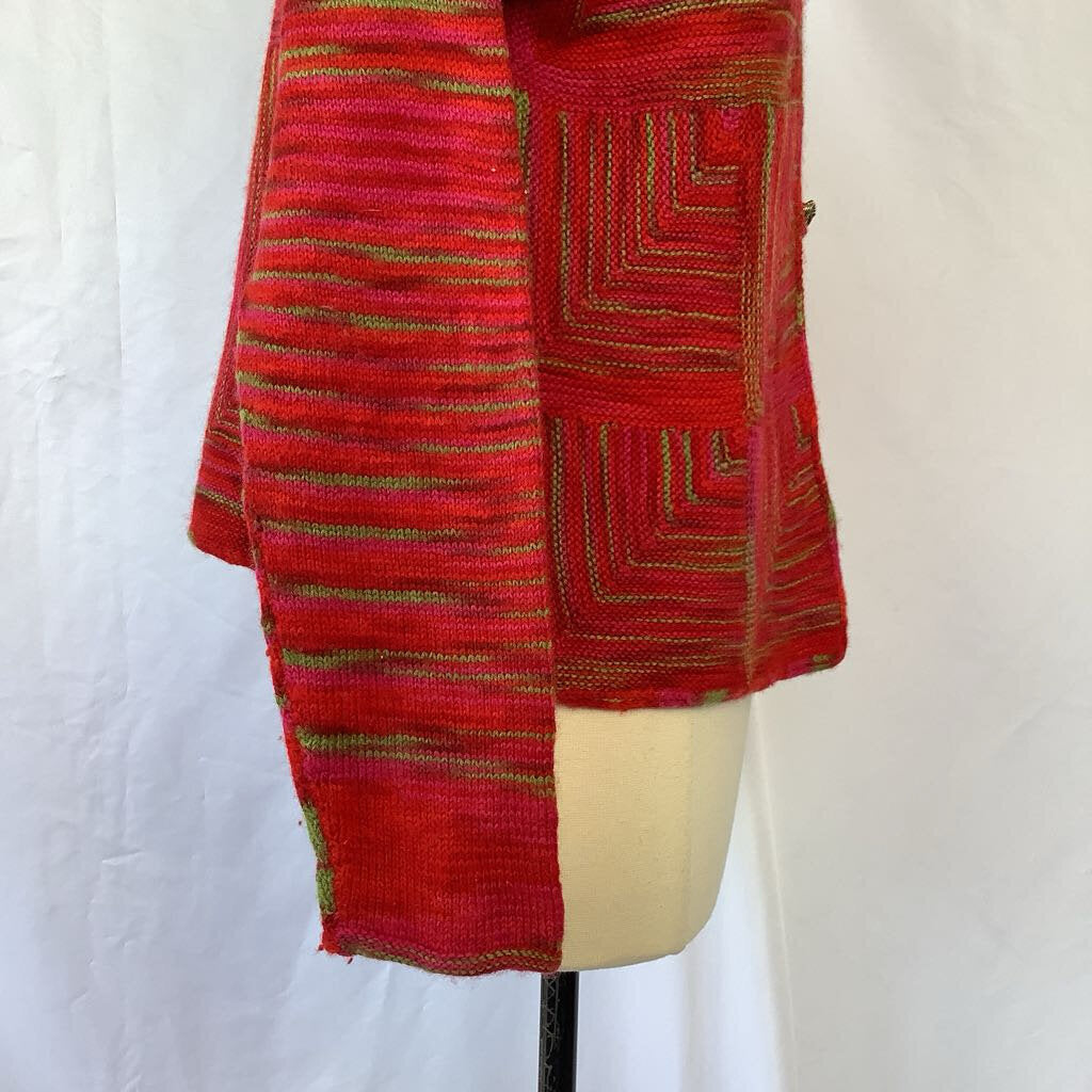 1990s Red Pink and Green Cardigan