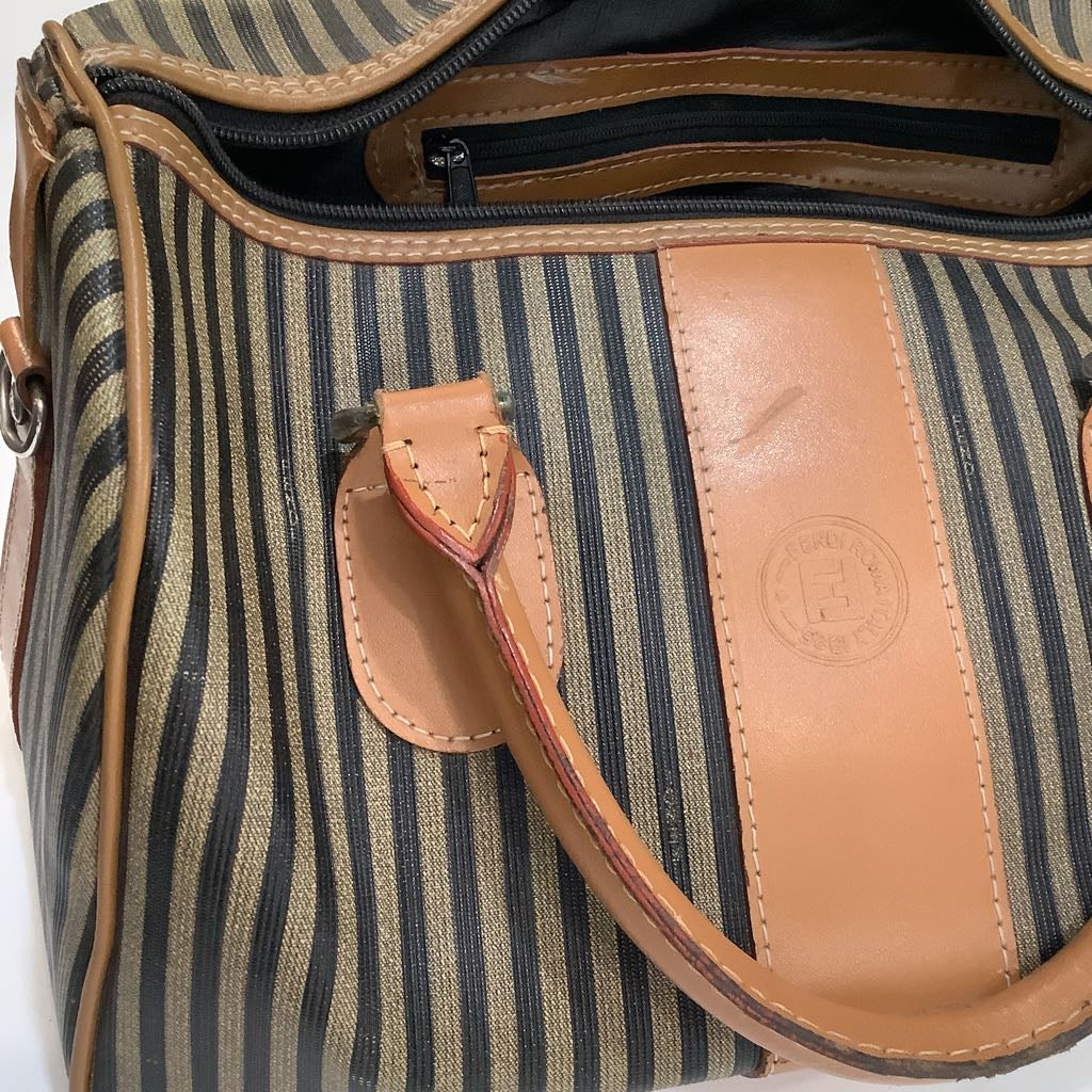 Vintage Fendi Pequin Boston Bag