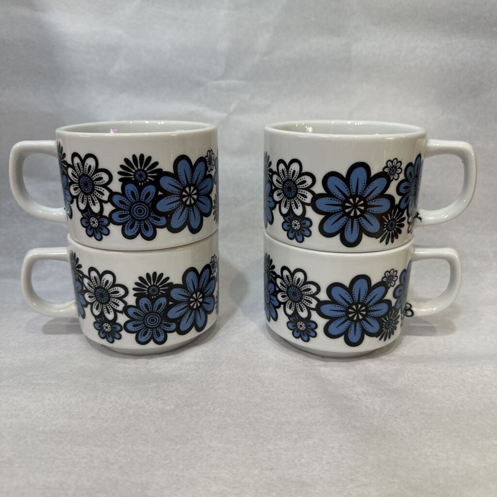 1970s Flower Power Stackable Mugs