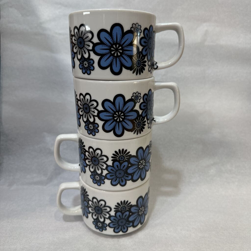 1970s Flower Power Stackable Mugs