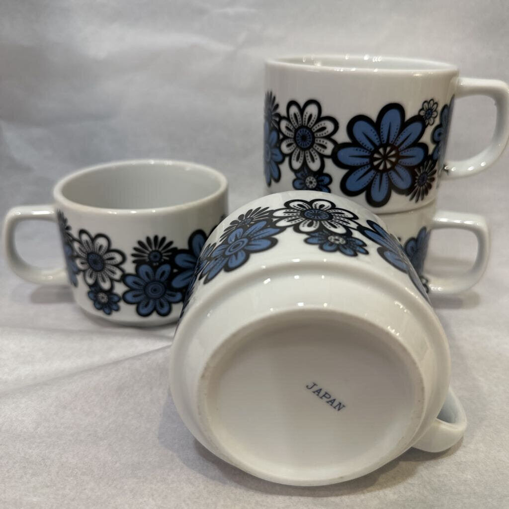 1970s Flower Power Stackable Mugs