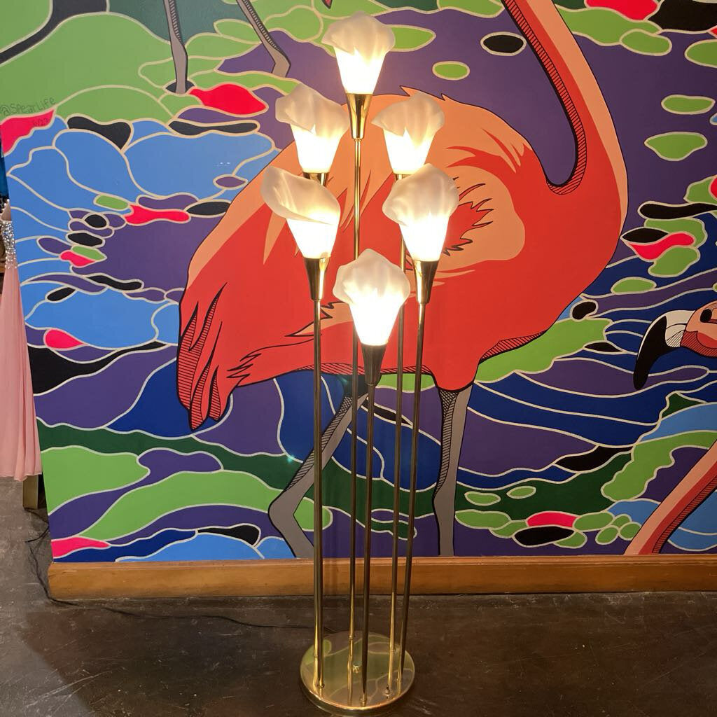 1980's Calla Lily Floor Lamp