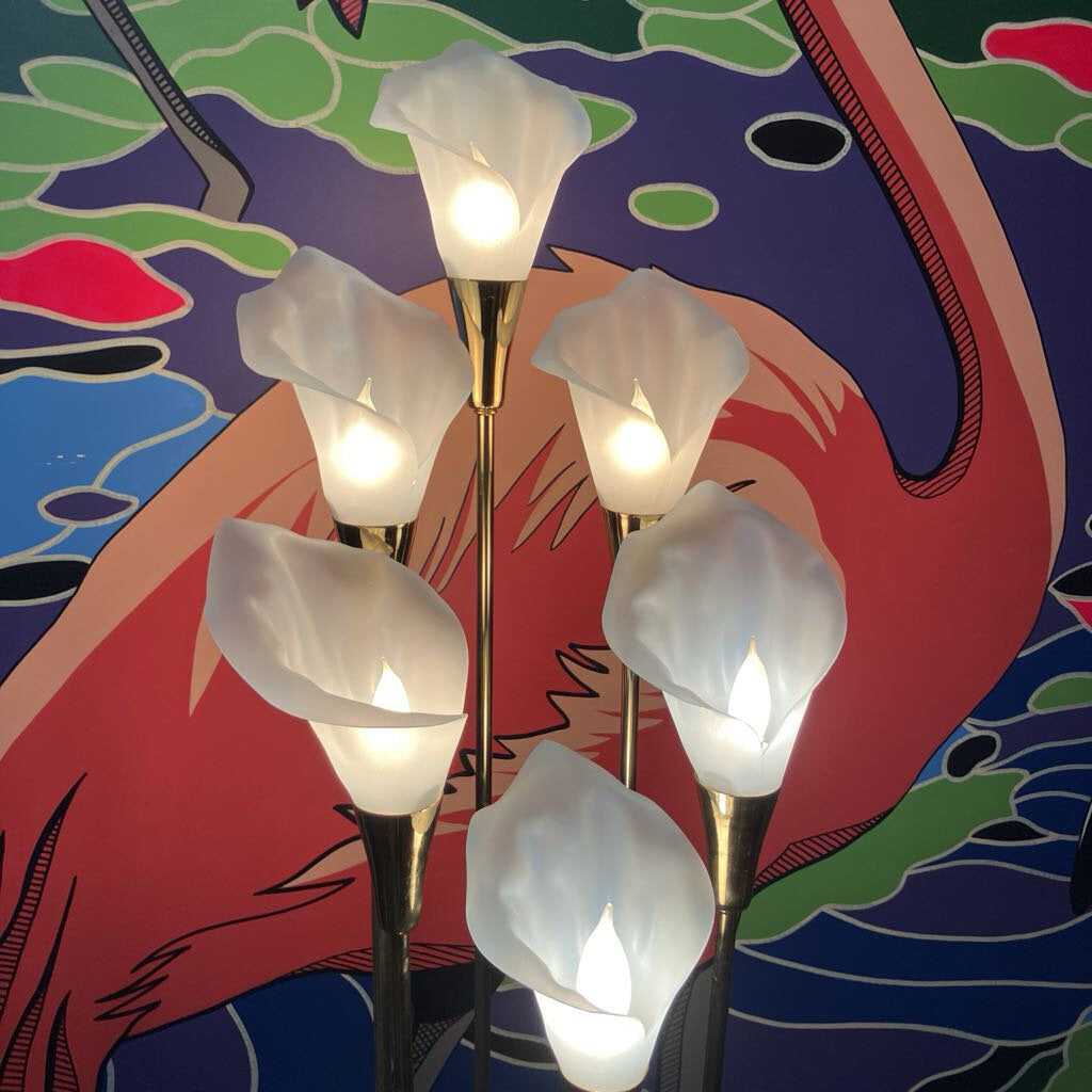 1980's Calla Lily Floor Lamp