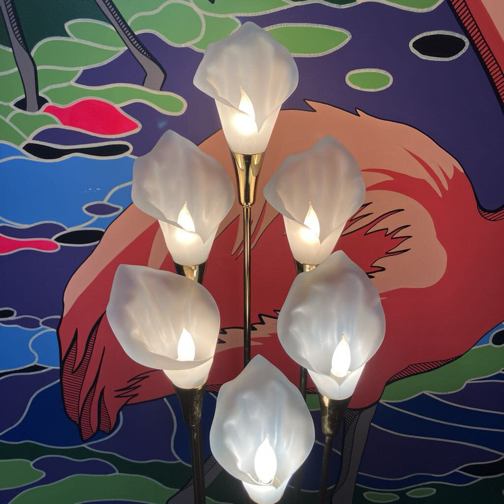 1980's Calla Lily Floor Lamp