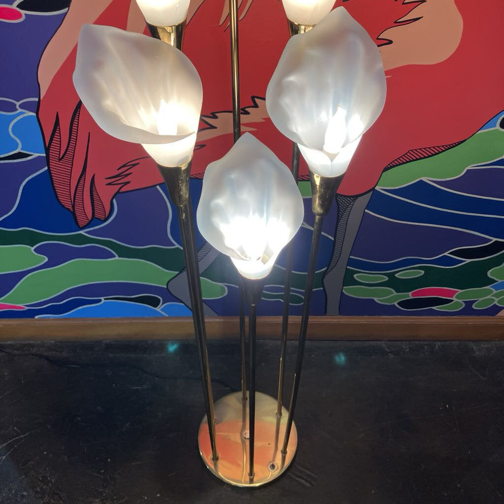 1980's Calla Lily Floor Lamp