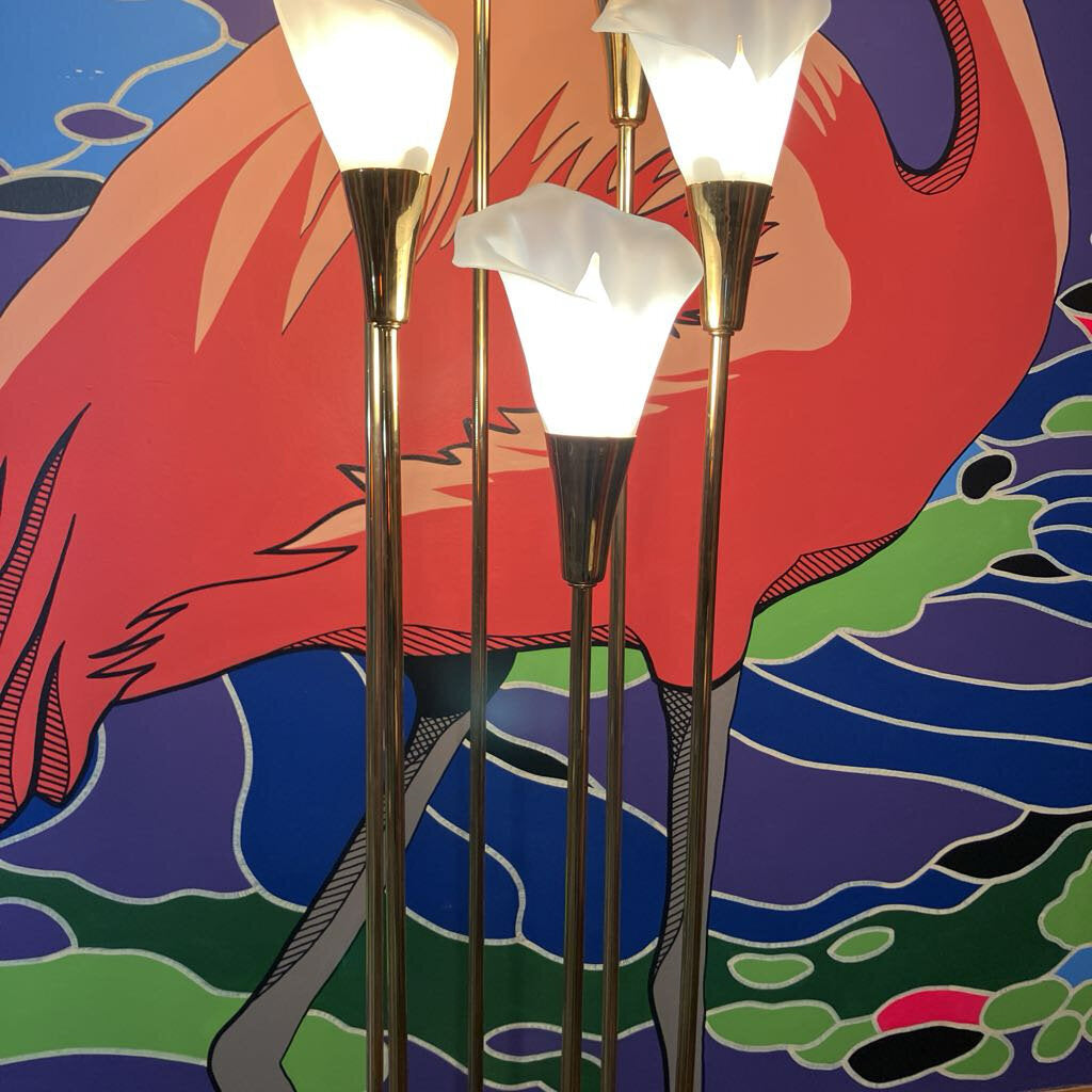 1980's Calla Lily Floor Lamp