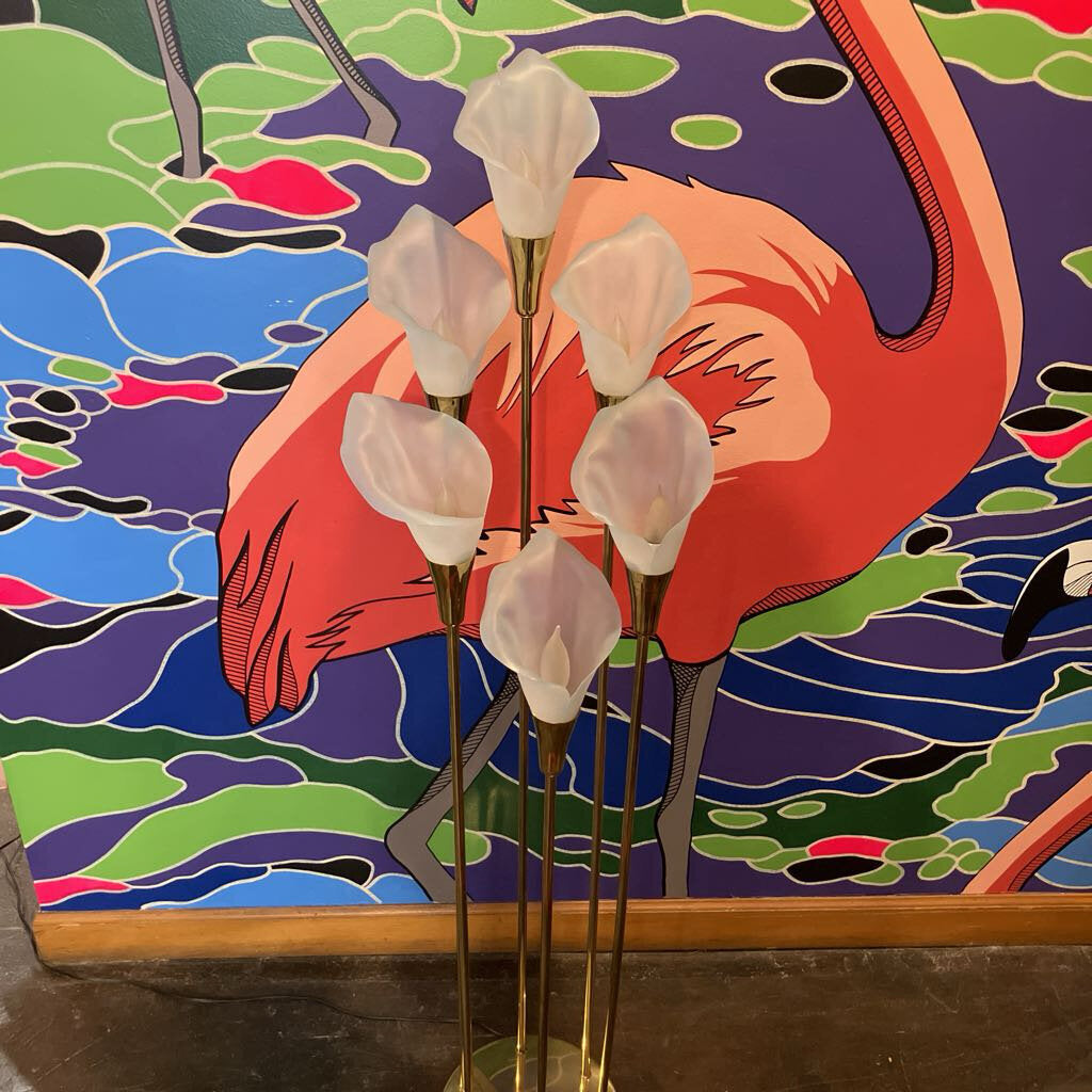 1980's Calla Lily Floor Lamp