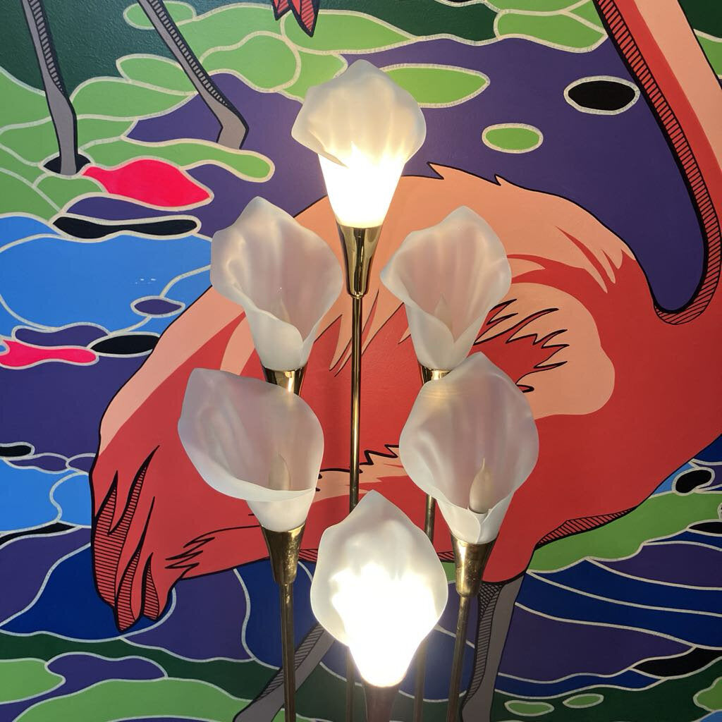 1980's Calla Lily Floor Lamp