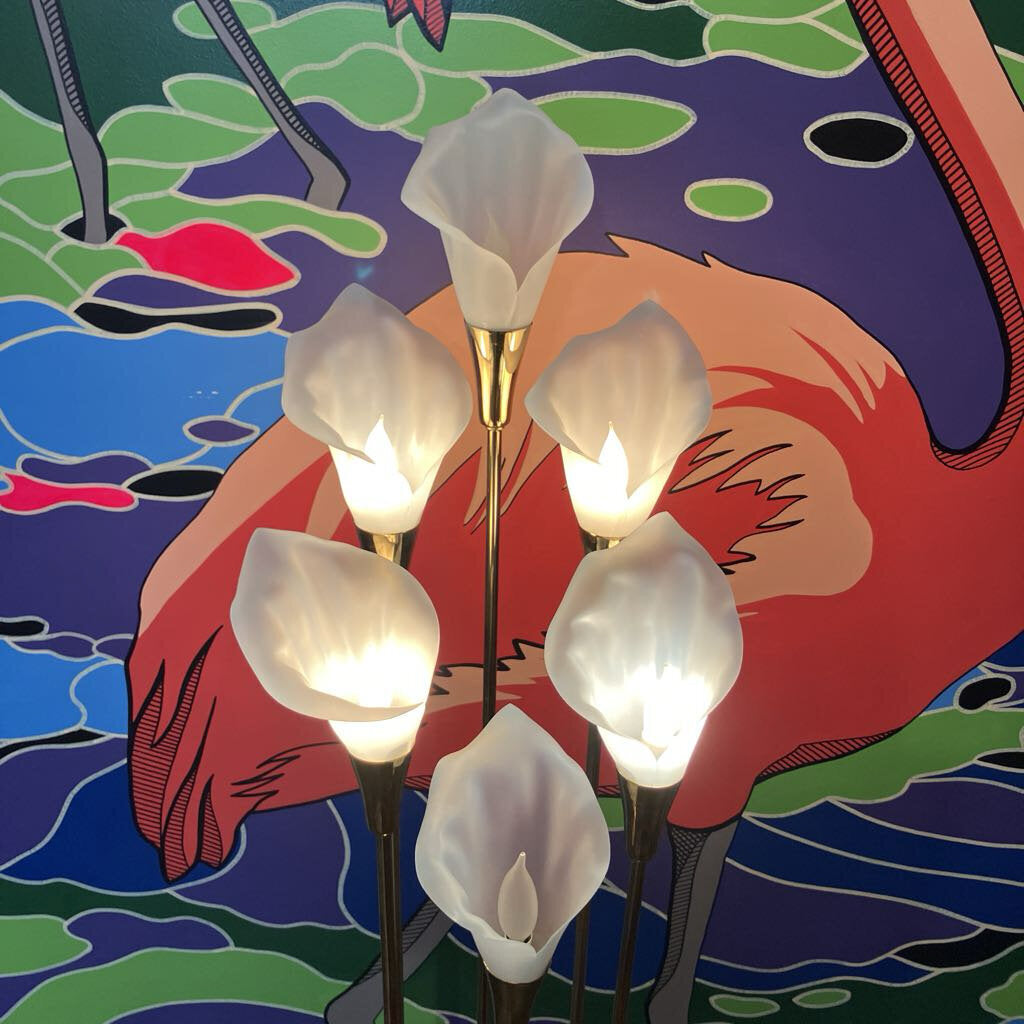 1980's Calla Lily Floor Lamp