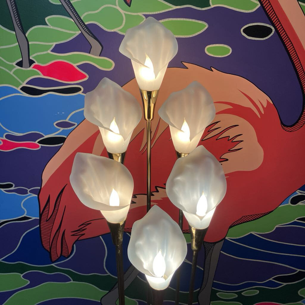 1980's Calla Lily Floor Lamp