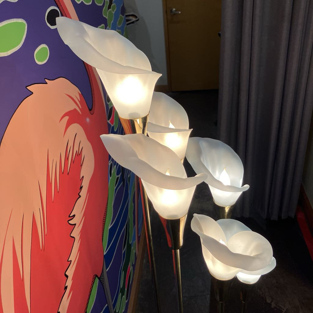 1980's Calla Lily Floor Lamp