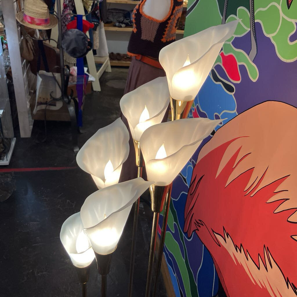 1980's Calla Lily Floor Lamp