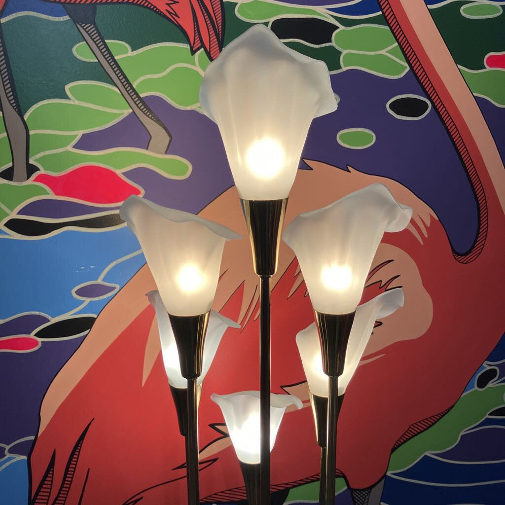 1980's Calla Lily Floor Lamp