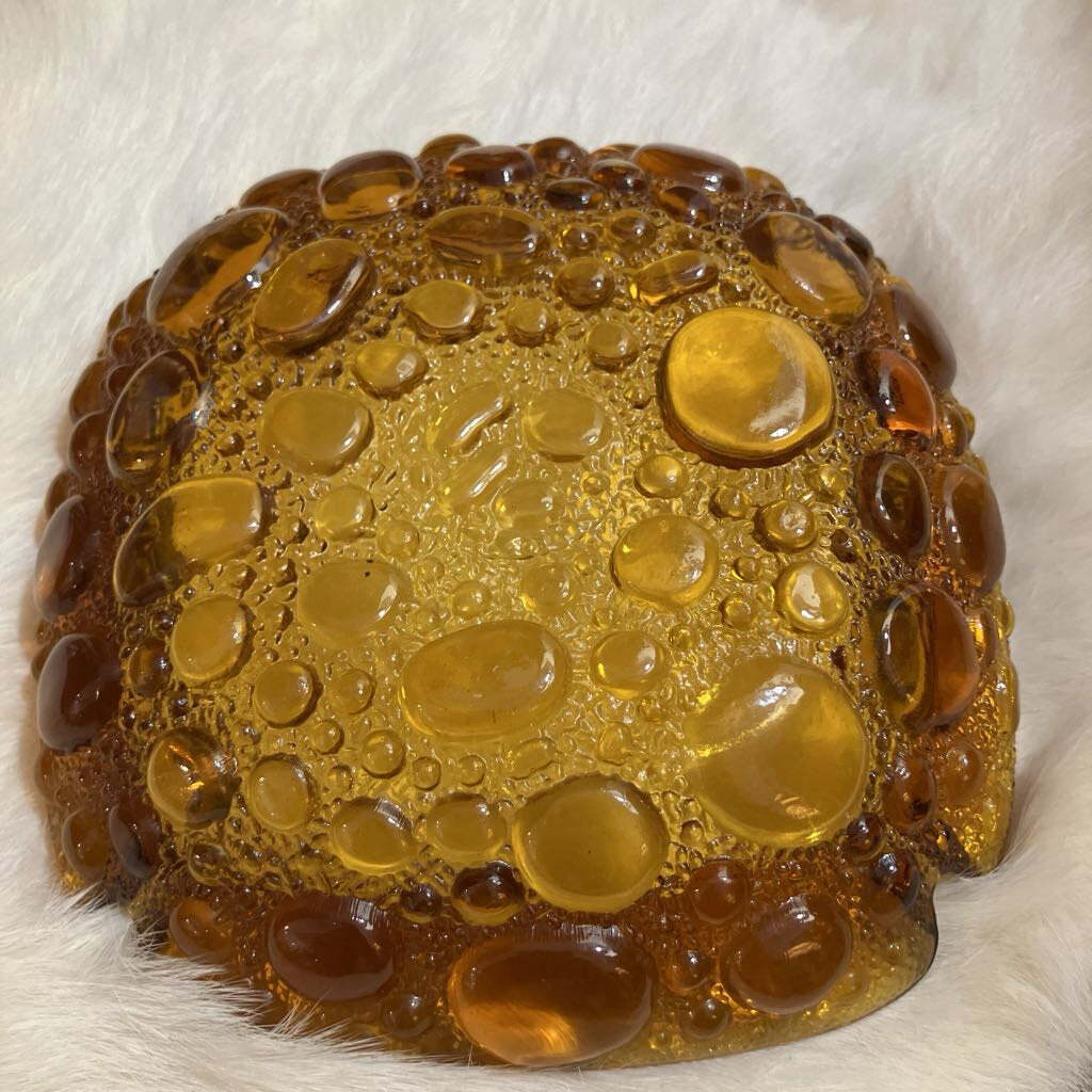 Vintage Libbey Amber Bubble Glass Ashtray