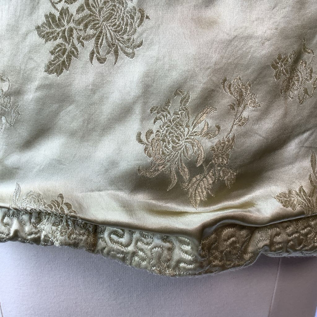 1960s Turquoise Yellow Asian Reversible Brocade Blazer