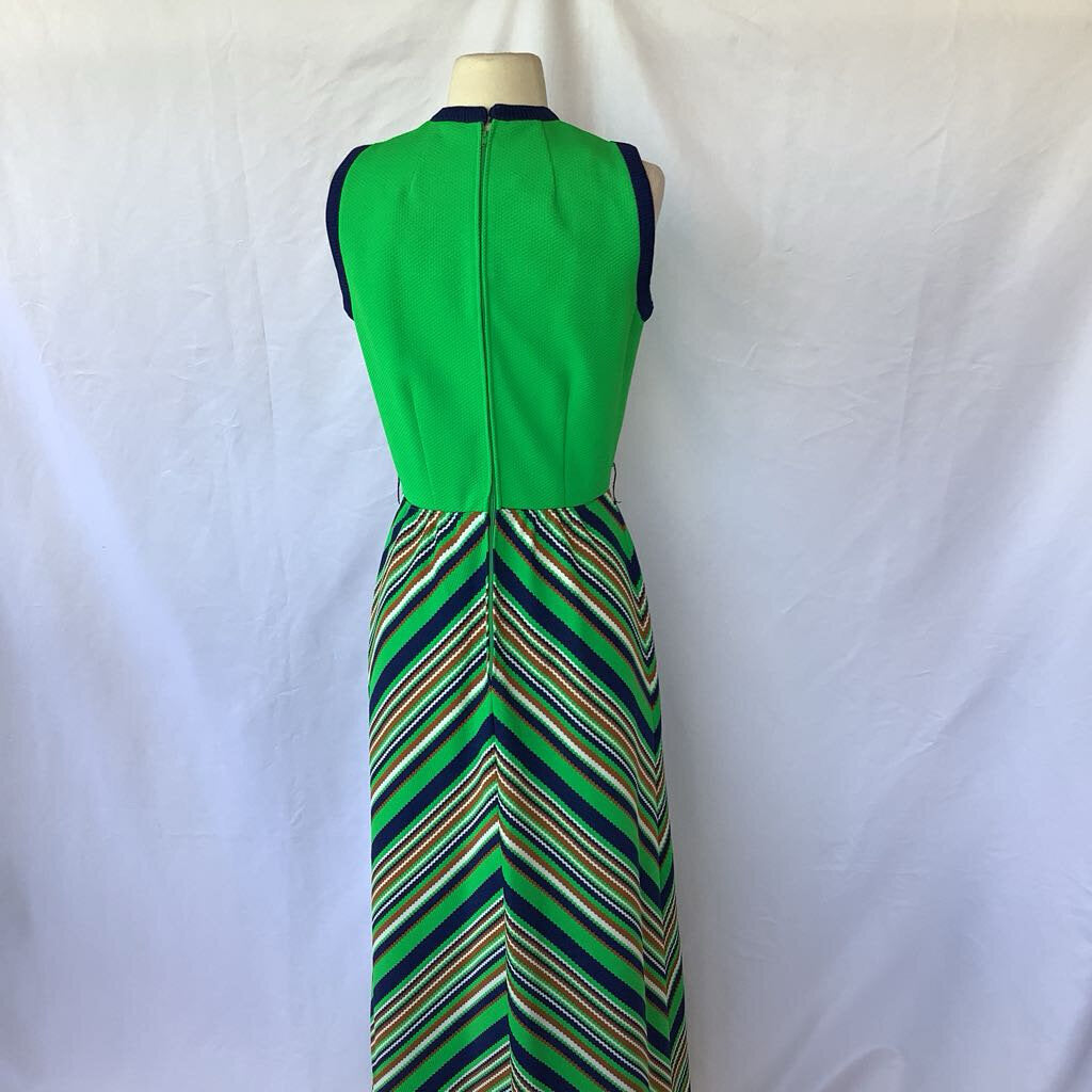 1960s R&K Knits Patterned Maxi Dress