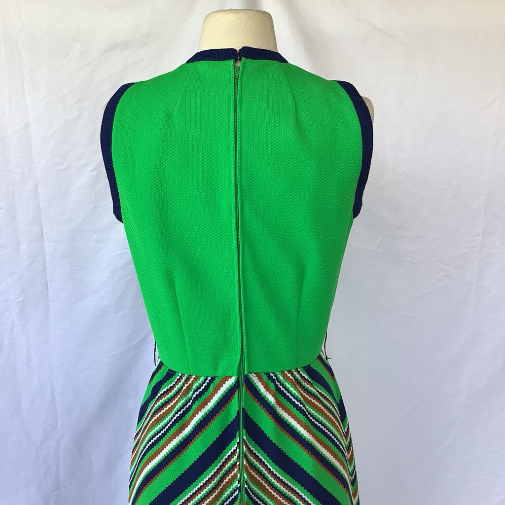 1960s R&K Knits Patterned Maxi Dress