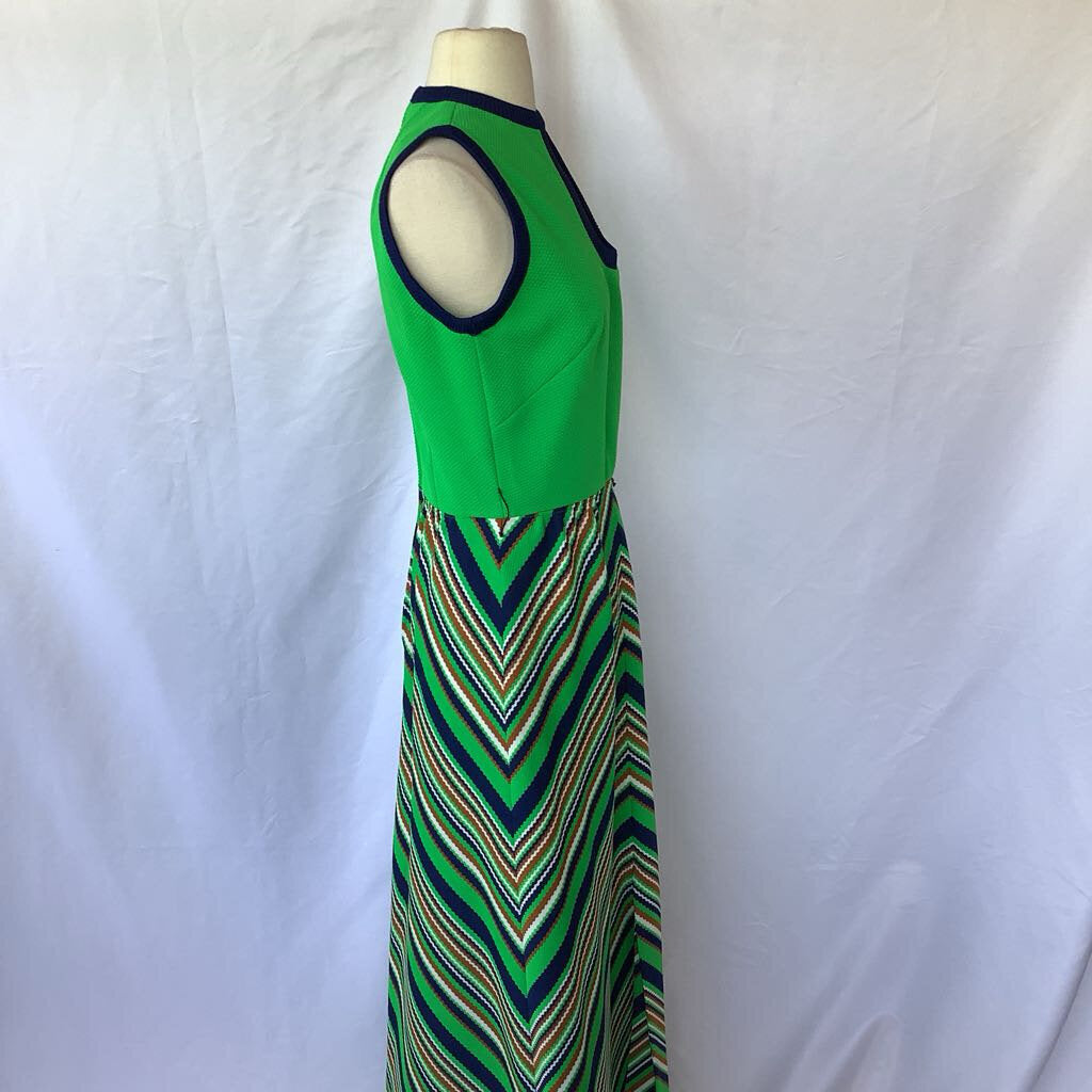 1960s R&K Knits Patterned Maxi Dress
