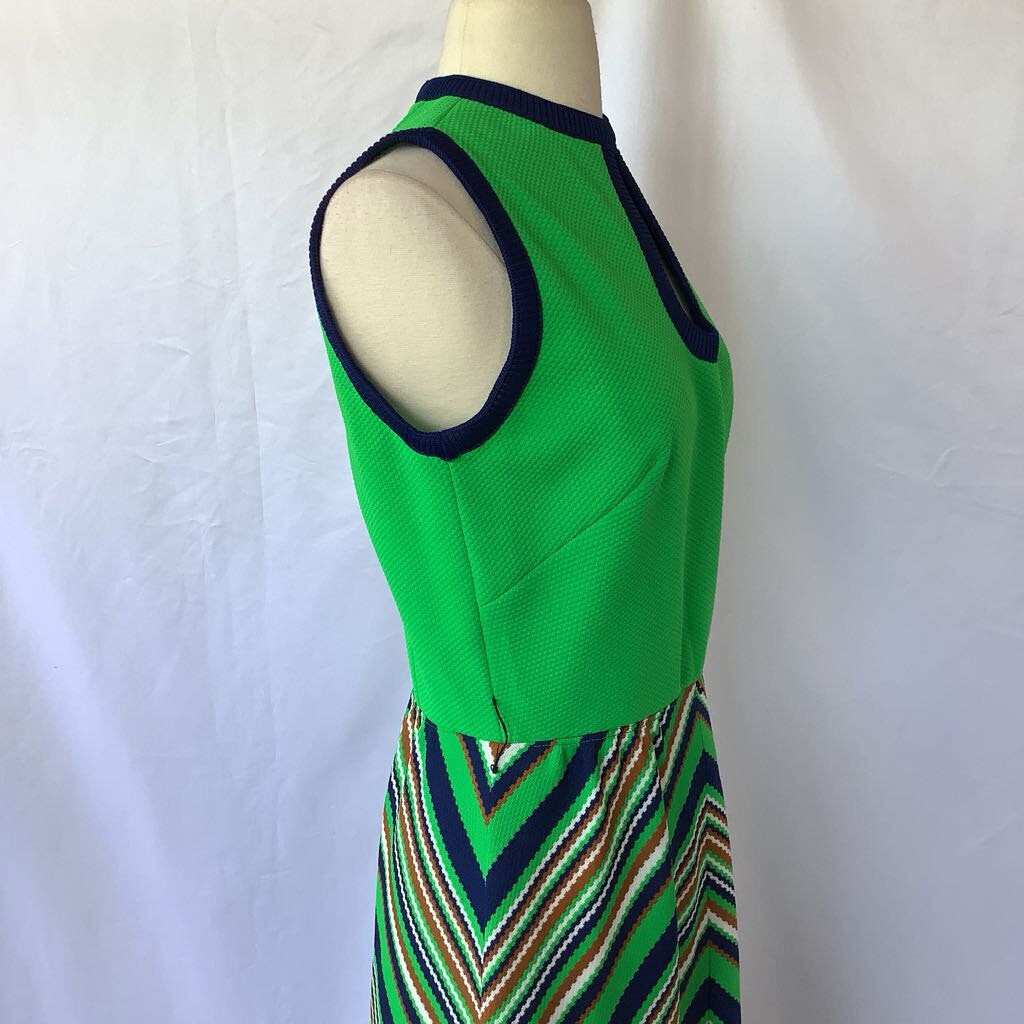 1960s R&K Knits Patterned Maxi Dress