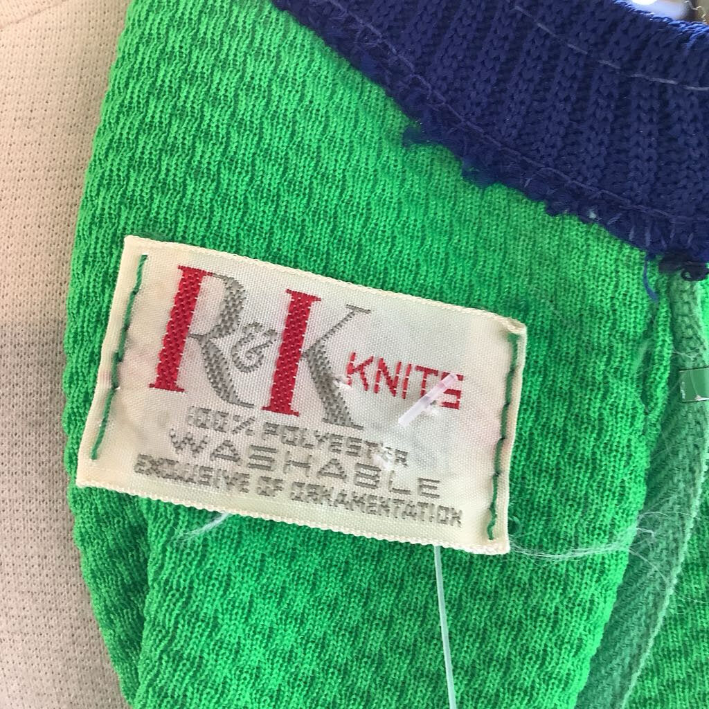 1960s R&K Knits Patterned Maxi Dress