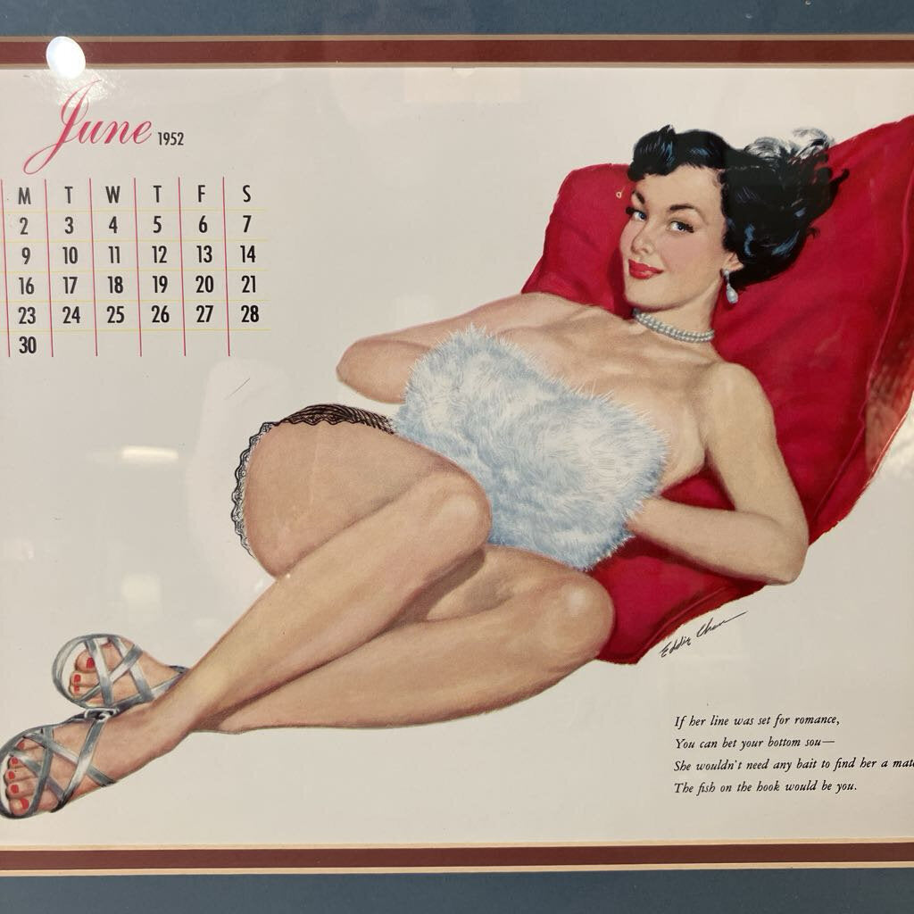 Framed Esquire Magazine Calendar June 1952
