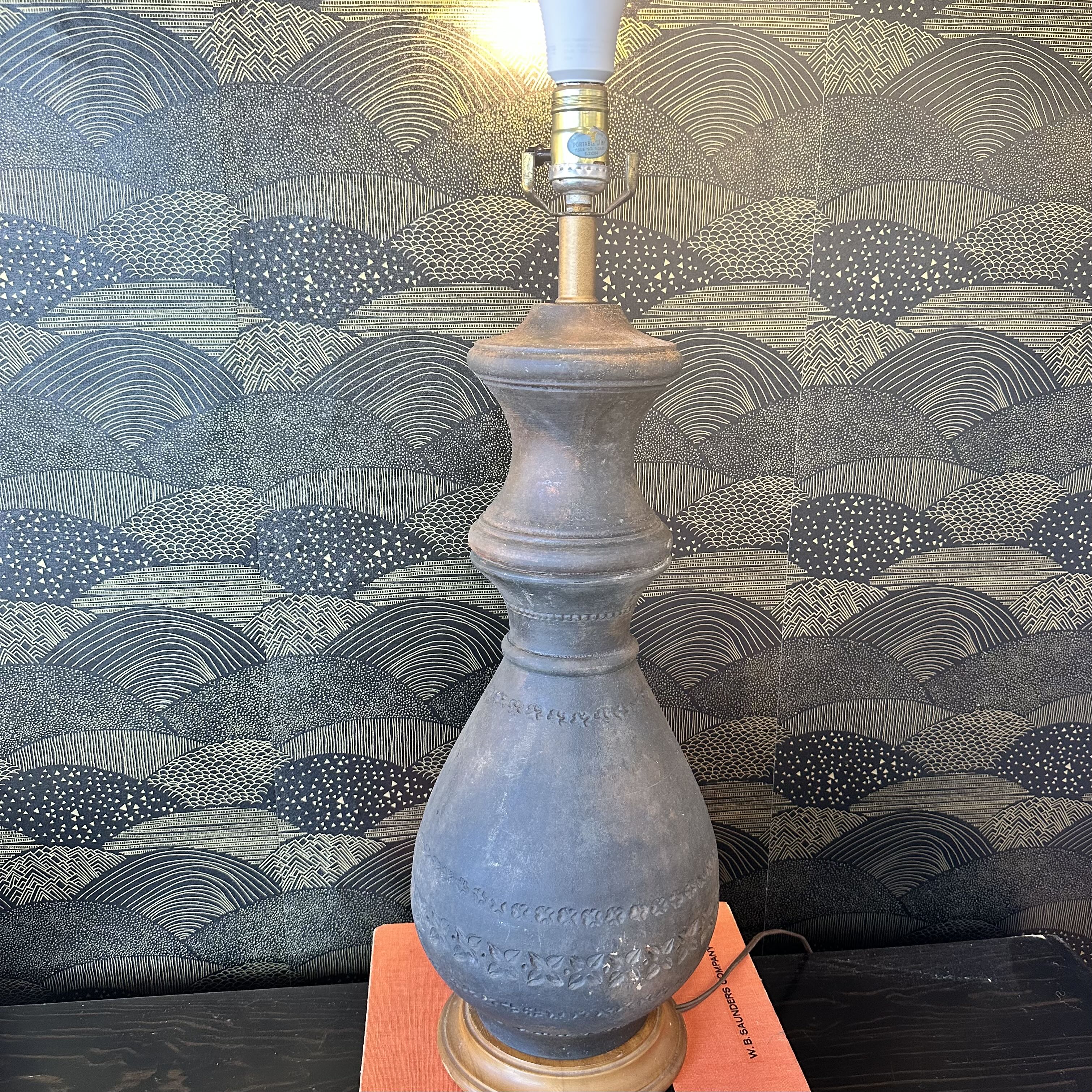 Mid Century Bitossi Lamp w/ Etruscan Glaze