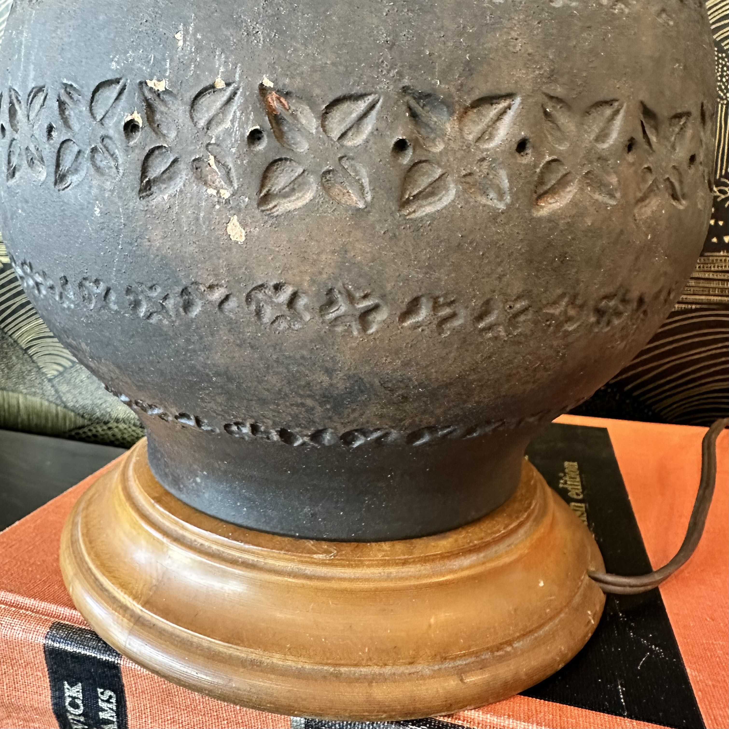 Mid Century Bitossi Lamp w/ Etruscan Glaze