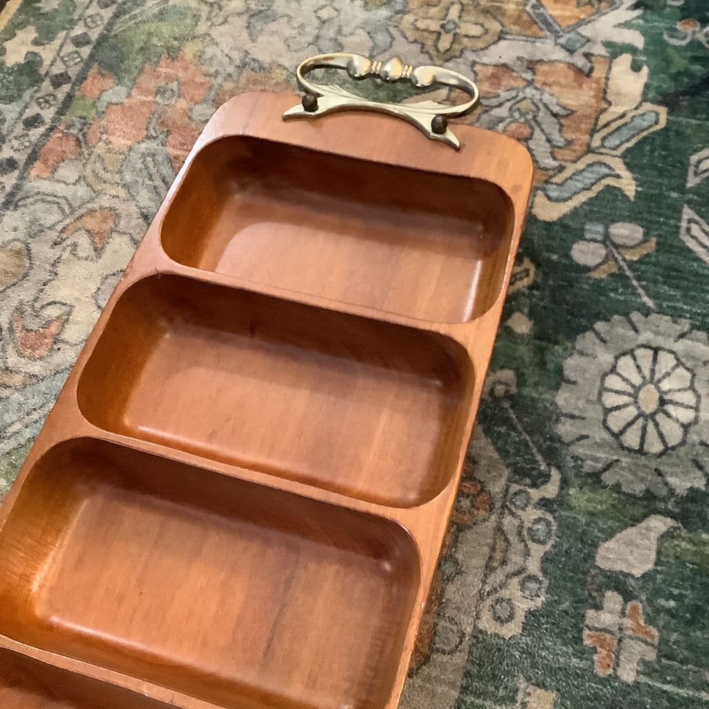MCM Kromex Divided Wooden Tray