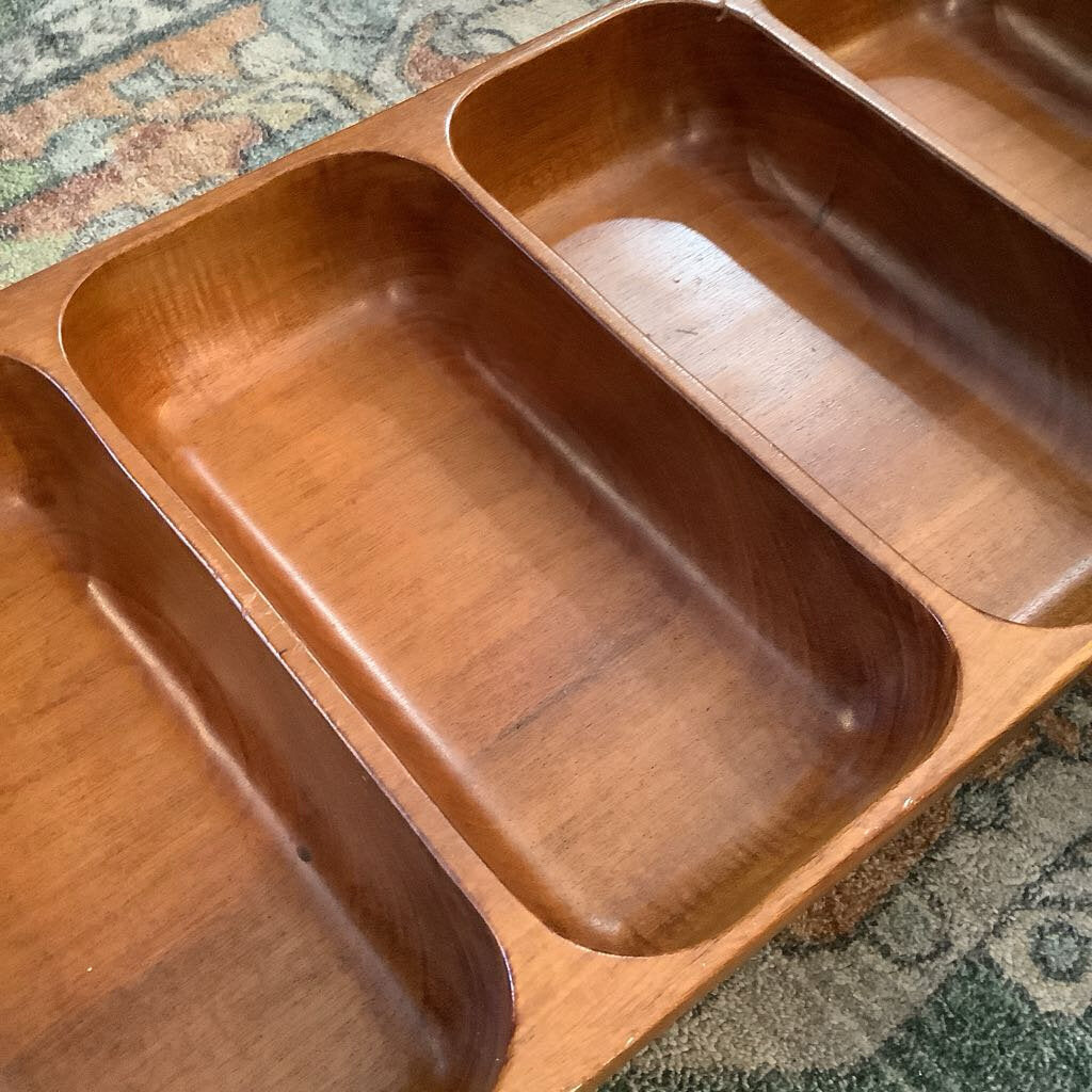 MCM Kromex Divided Wooden Tray
