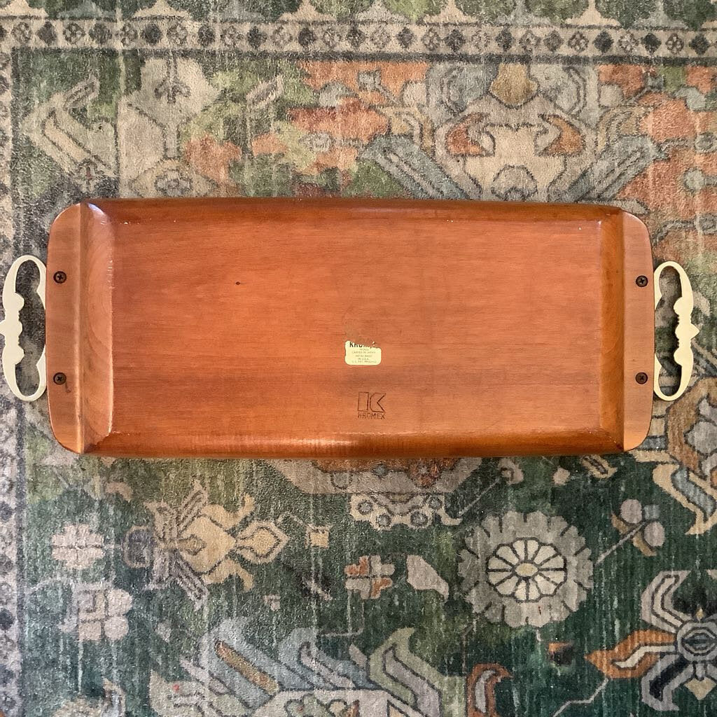MCM Kromex Divided Wooden Tray