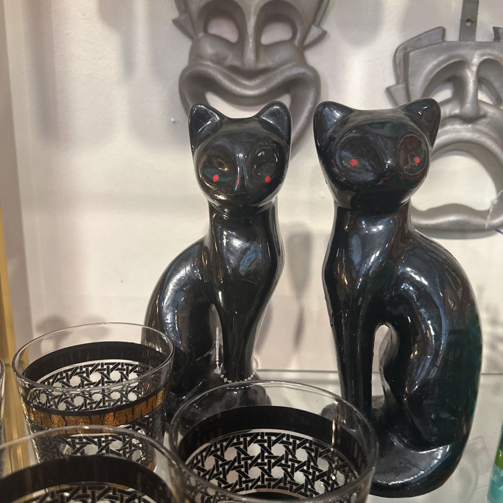 Vintage Black Cat Figurines