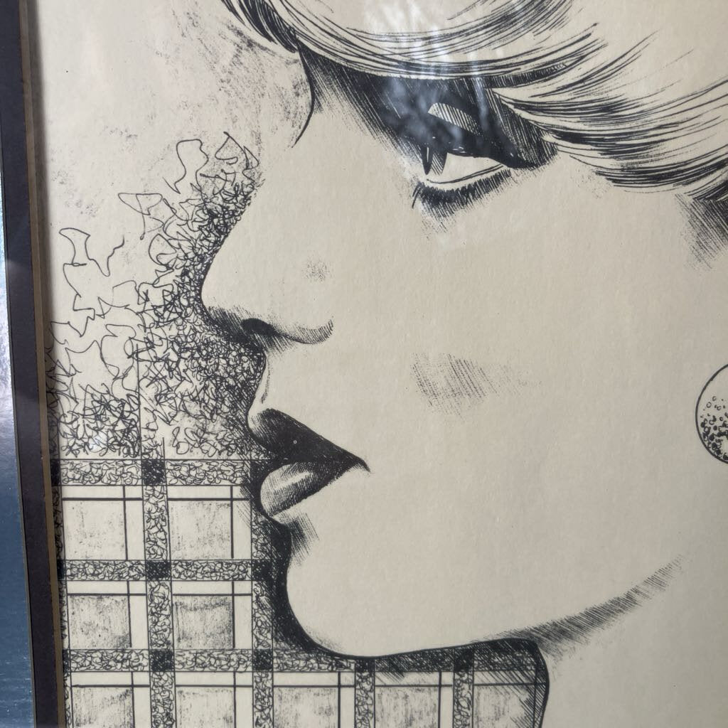 1976 Foil Framed Women's Portrait