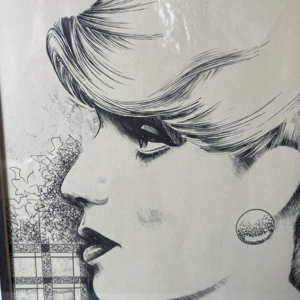 1976 Foil Framed Women's Portrait