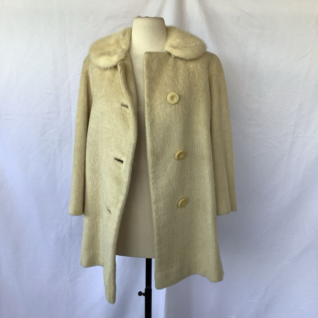 Vintage 1960s Dormeuil Wool Jacket w/ Fur Neck