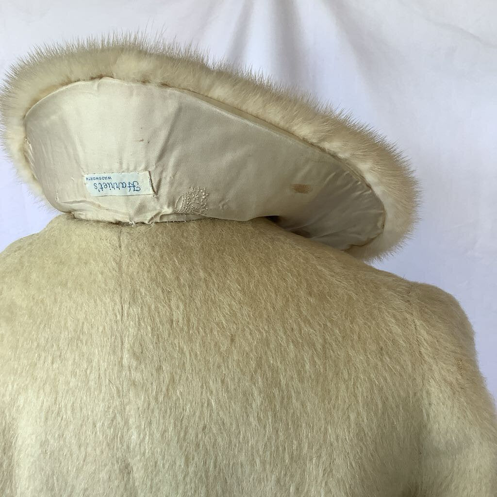 Vintage 1960s Dormeuil Wool Jacket w/ Fur Neck
